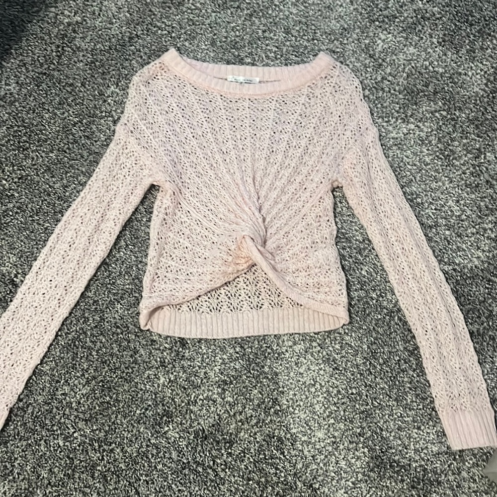 pink knit sweater